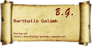 Barthalis Galamb névjegykártya